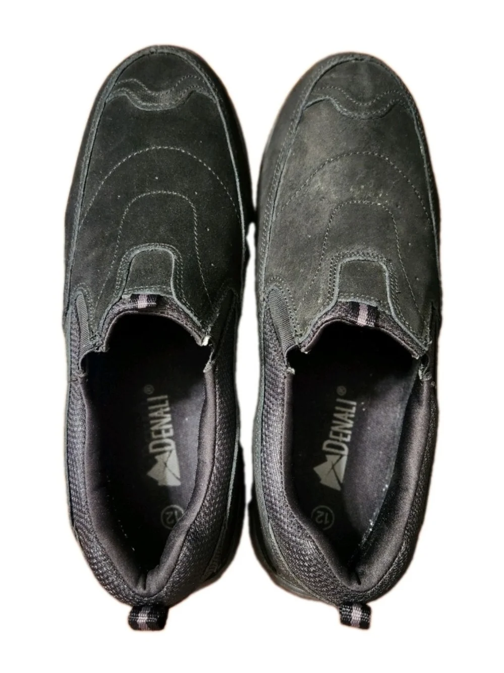 Denali Black Leather Suede Slip-On Shoes Size US 12 | UK 11 Men's Hiking Comfort